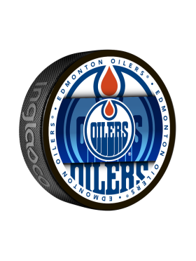 Inglasco / Sherwood Puk Edmonton Oilers Medallion Souvenir Collector Puck