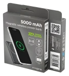 Magnetická bezdrátová powerbanka 5000 mAh černá / Powerbanka / 15 W bezdrátově / LCD displej (PB05-WPC15M-LCD-01)