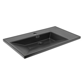 Nábytkové umyvadlo SAT B-Way 81x46 cm černá matná otvor pro baterii uprostřed SATBWA8046BKM SATBWA8046BKM