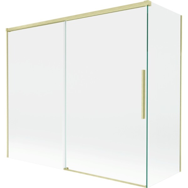 MEXEN/S - Rox vanová zástěna 2-křídlová posuvná 180 + 80 x 150, transparent, zlatá kartáčovaná 8C9-180-080-55-00