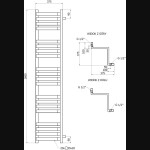 MEXEN - Loop otopný žebřík/radiátor 1600 x 375 mm, 837 W, bílá W129-1600-350-00-20