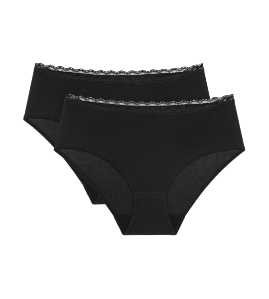 Dámské kalhotky Feel Of Cotton Midi 2P - BLACK - černé 0004 - TRIUMPH BLACK 48