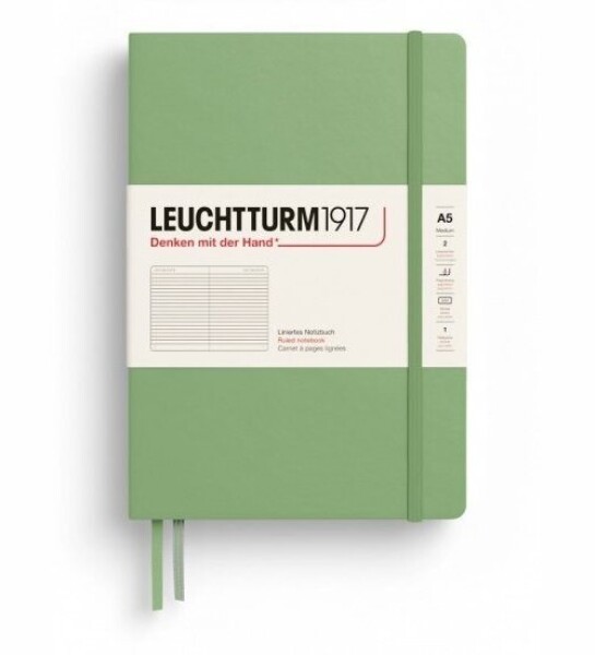 Leuchtturm1917 Zápisník Sage Medium A5 linkovaný