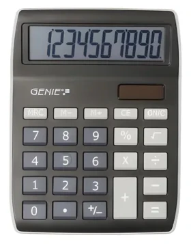 Genie 840BK černá / Kalkulačka / stolní / 10místný displej / solární a bateriové napájení (12258)