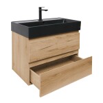 Koupelnová skříňka 2 zásuvková s umyvadlem SAT B-Way 79x50x45 cm dub mat BWAY280OAKU2B2B BWAY280OAKU2B2B