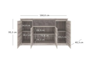 ARTEN (NANO Systems s.r.o.) Komoda JAZZ-4D1S (Kaštan nairobi/onyx) KOMODA-JAZZ-4D1S