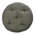 MADAM STOLTZ Kulatý podsedák Checked Dark Green Ø 45 cm, zelená barva, textil