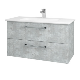 Dřevojas - Umyvadlová skříňka GIO SZZ2 100 - D01 Beton / Úchytka T03 / D01 Beton 130626C