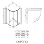 CERANO - Sprchový kout Orso L/P - 5 mm - čtvrtkruh - R550 - černá, transparentní sklo - 100x100x195 - posuvný CER-650476