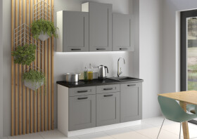 Kuchyňská linka 150 cm Luna 1 Barva korpusu: Bílá, Barva dvířek: Dust Grey