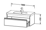 DURAVIT - Ketho Umyvadlová skříňka 41x100x46 cm, 1 zásuvka, lesklá bílá KT666802222