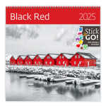 Kalendář nástěnný 2025 Black Red