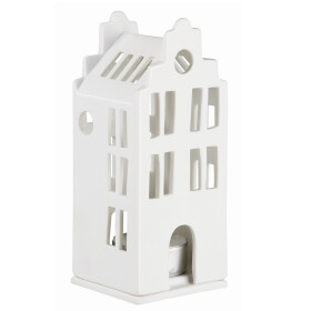 Räder Porcelánový svícen domeček Townhouse 13,5 cm, bílá barva, porcelán