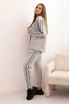 Dámský komplet s viskózou, lampasem a sportovní blůzou šedý UNI