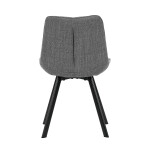 Židle jídelní, šedá látka, nohy černý kov