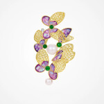 Luxusní brož s fialovými motýly Yvette, Fialová