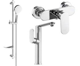 MEXEN - Milo DF05 SET umyvadlová baterie + sprchová s příslušenstvím, chrom 713154DF05-00