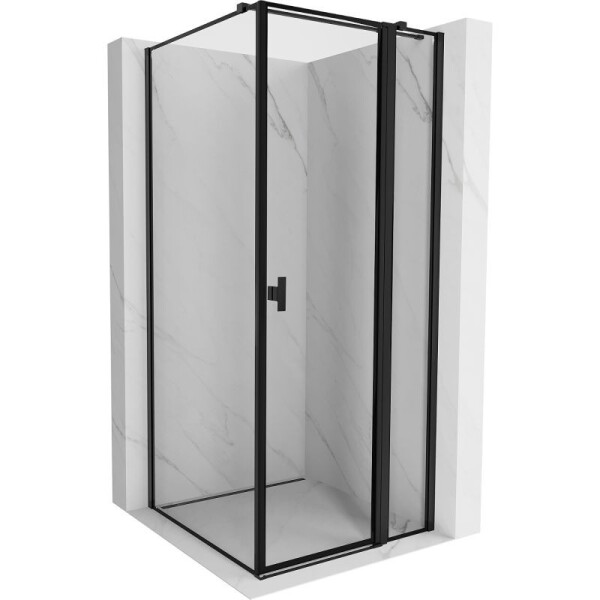 MEXEN/S - Mist T sprchový kout dveře křídlové pravá 80 x 80, černý okraj, černá 8A4T-080-080-70-70-P