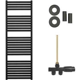 CERANO Koupelnový radiátorový set Vincenzo - ústřední vytápění - boční jednobodové připojení - 500W - černá matná - 1330x450 mm