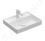 VILLEROY & BOCH - Collaro Umyvadlo 600x470 mm, bez přepadu, otvor pro baterii, CeramicPlus, Stone White 4A3361RW