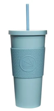 Neon Kactus Pohár na pití s brčkem 625 ml modrá / plast (DS2205)
