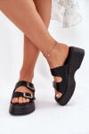 Dámské Klapky Na Klínu A Platformě S Přezkami Černé Nitarelia 38
