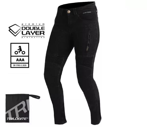 Dámské kalhoty Trilobite Parado doublelayer Aaa skinny fit black level 2 (Prodloužené) - 28 / modrá