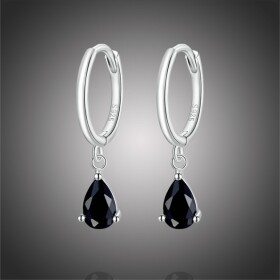 Stříbrné náušnice Swarovski Elements Dióna, stříbro 925/1000, Černá