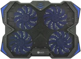 C-TECH Zefyros (GCP-01B) chladicí podložka černá / casual gaming / 17.3" / modré podsvícení / regulace otáček (GCP-01B)