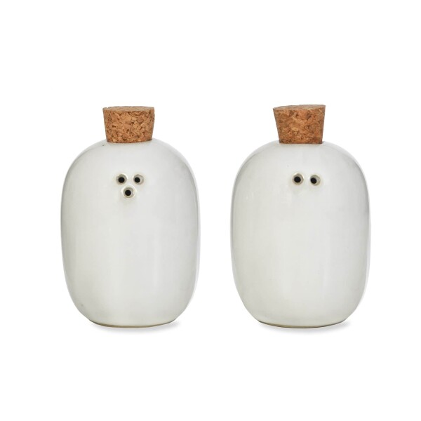 Garden Trading Set solničky a pepřenky Ithaca White, bílá barva, keramika