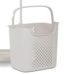 Věšák s košem na prádlo, bílý plast.