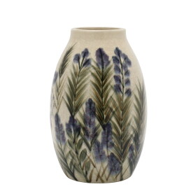 Chic Antique Keramická váza Blue Floral Motif, modrá barva, keramika