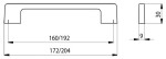 Siro Nábytková úchytka 2027 rozteč: 160mm železo (S12190)