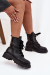 Zateplené dámské kotníkové boty s ozdobným šněrováním černé Elindra 39