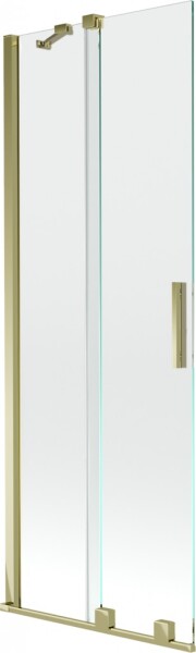 MEXEN/S - Velar Dvoukřídlá posuvná vanová zástěna 70 x 150 cm, transparent, zlatá 896-070-000-01-50