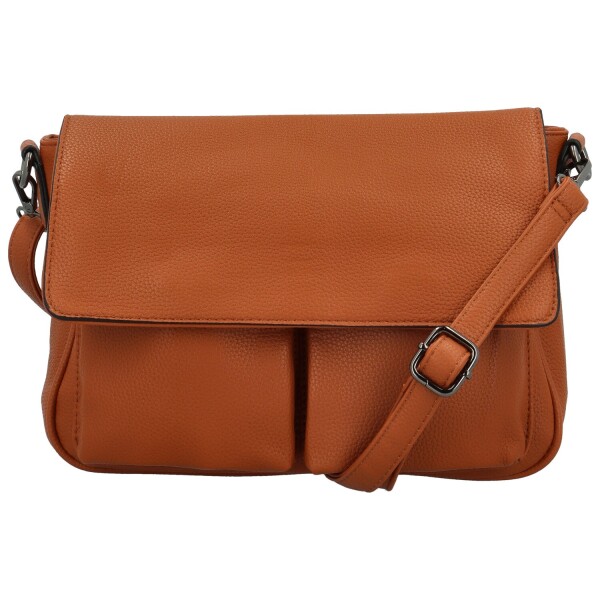Trendy dámská koženková crossbody kabelka Rosica, hnědá