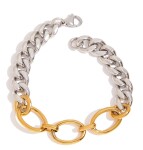 ELENYS Duo Oval – pozlacený náramek 18K žluté zlato Délka náramku: 19 cm
