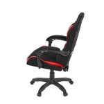 Herní křeslo, synchronní mechanismus, černá a červená látka, plast. kříž