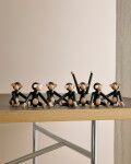 Kay Bojesen Dřevěná opička Monkey Mini Dark Oak 9,5 cm, černá barva, přírodní barva, dřevo