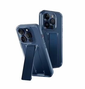 Pouzdro UNIQ Heldro Mount+ iPhone 15 Pro se stojánkem, Ultramarine Deep modré