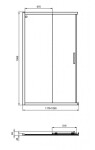 IDEAL STANDARD - Connect 2 Sprchové dveře posuvné, dvoudílné, 120 cm, černá/čiré sklo K9264V3
