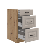 Spodní skříňka Stilo 40 D 3S BB - Premium Box Barva korpusu: Dub artisan, Barva dvířek: Grafit