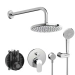 IDEAL STANDARD - CeraFlex Sprchový set s baterií pod omítku, s tělesem, 3 proudy, průměr 20 cm, chrom BC447AA