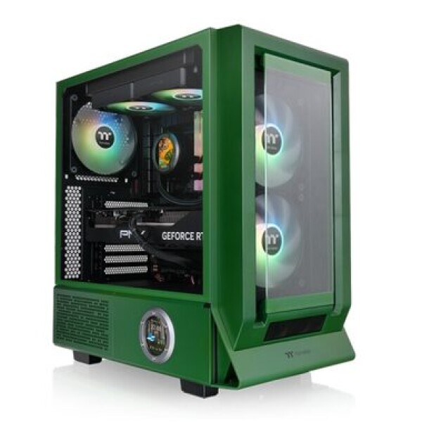 THERMALTAKE Ceres 350 MX tmavě zelená / E-ATX / 2x USB-A 3.0 / 1x USB-C 3.2 / 3x 140mm / bez zdroje / průhledná bočnice (CA-1Z3-00MCWN-00)