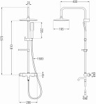 MEXEN/S - KX49 vanový sloup s termostatickou baterií, černá / zlato 779004991-75