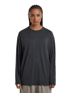 Unisex merino triko dlouhý rukáv ICEBREAKER Unisex Merino 150 LS Pocket Tee, Jet Heather velikost: M