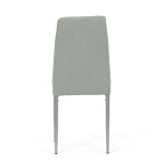 Židle jídelní, zelená látka, šedé kovové nohy