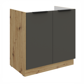 Spodní skříňka pod dřez Aria 80 ZL 2F BB Barva korpusu: Dub artisan, Barva dvířek: GR - Graphite AFM