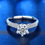 Royal Fashion stříbrný prsten HA-XJZ014-SILVER-MOISSANITE-ZIRCON Velikost: 7 (EU: 54-56)