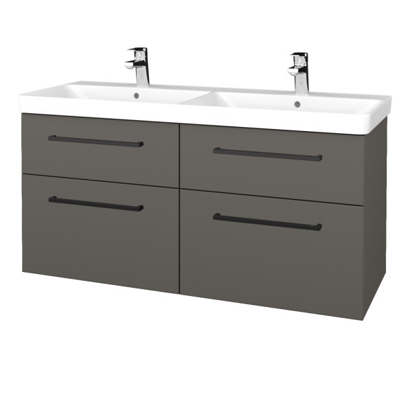 Dřevojas - Umyvadlová skříňka Q MAX SZZ4 120 - N06 Lava / Úchytka T06 / N06 Lava 332327H